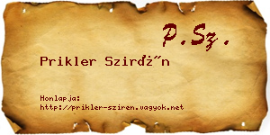 Prikler Szirén névjegykártya